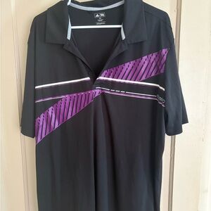 Adidas Black and Purple Polo Shirt Dynamic Design